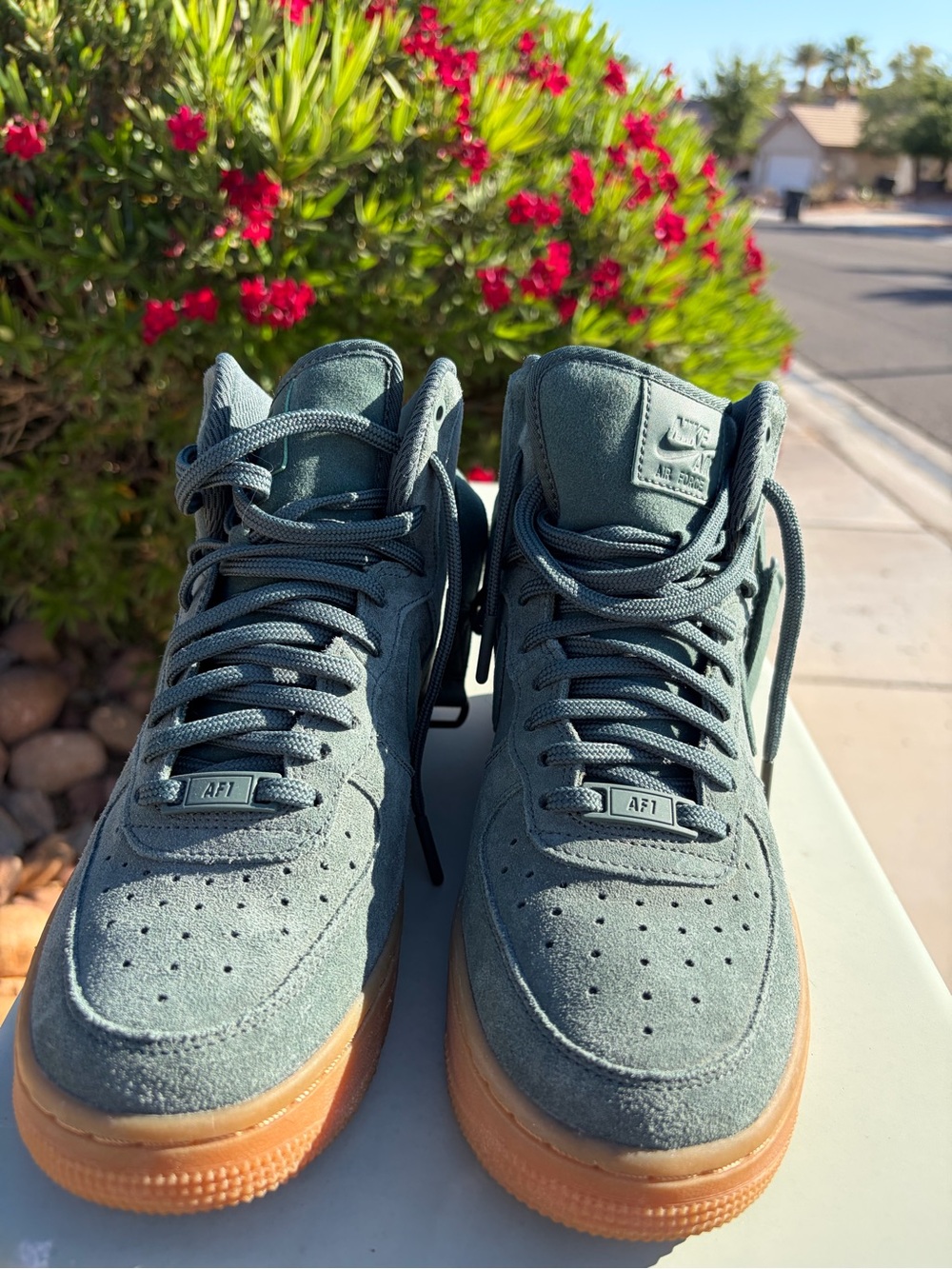 Nike Women's Suede Sneakers in Teal with Gum Sole